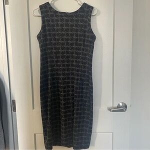 Calvin Klein Black and Gray Sleeveless Sheath Dress